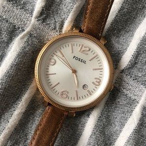 Leather Fossil watch